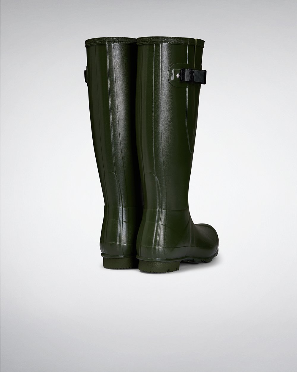 Women Hunter Norris Field Side Adjustable | Tall Rain Boots Green | NZ-45619-MOTN